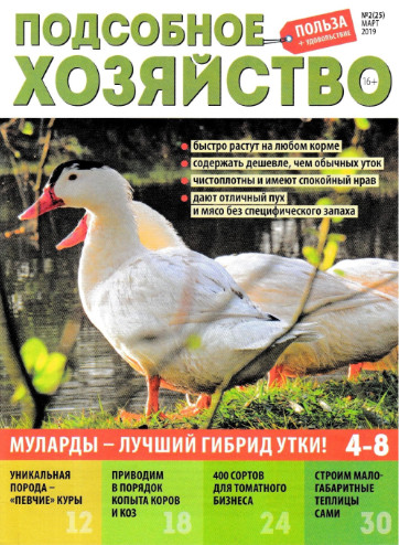 Подсобное хозяйство №2, март 2019