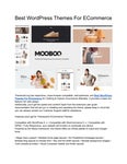 Best WordPress Themes For ECommerce