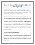 How To Choose A Hosting Provider For Wordpress