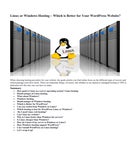 Linux or Windows Hosting – Which is Better for Your WordPress Website?