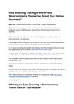How Selecting The Right WordPress WooCommerce Theme Can Boost Your Online Business?