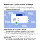WordPress hosting in the cloud - advantages, disadvantages