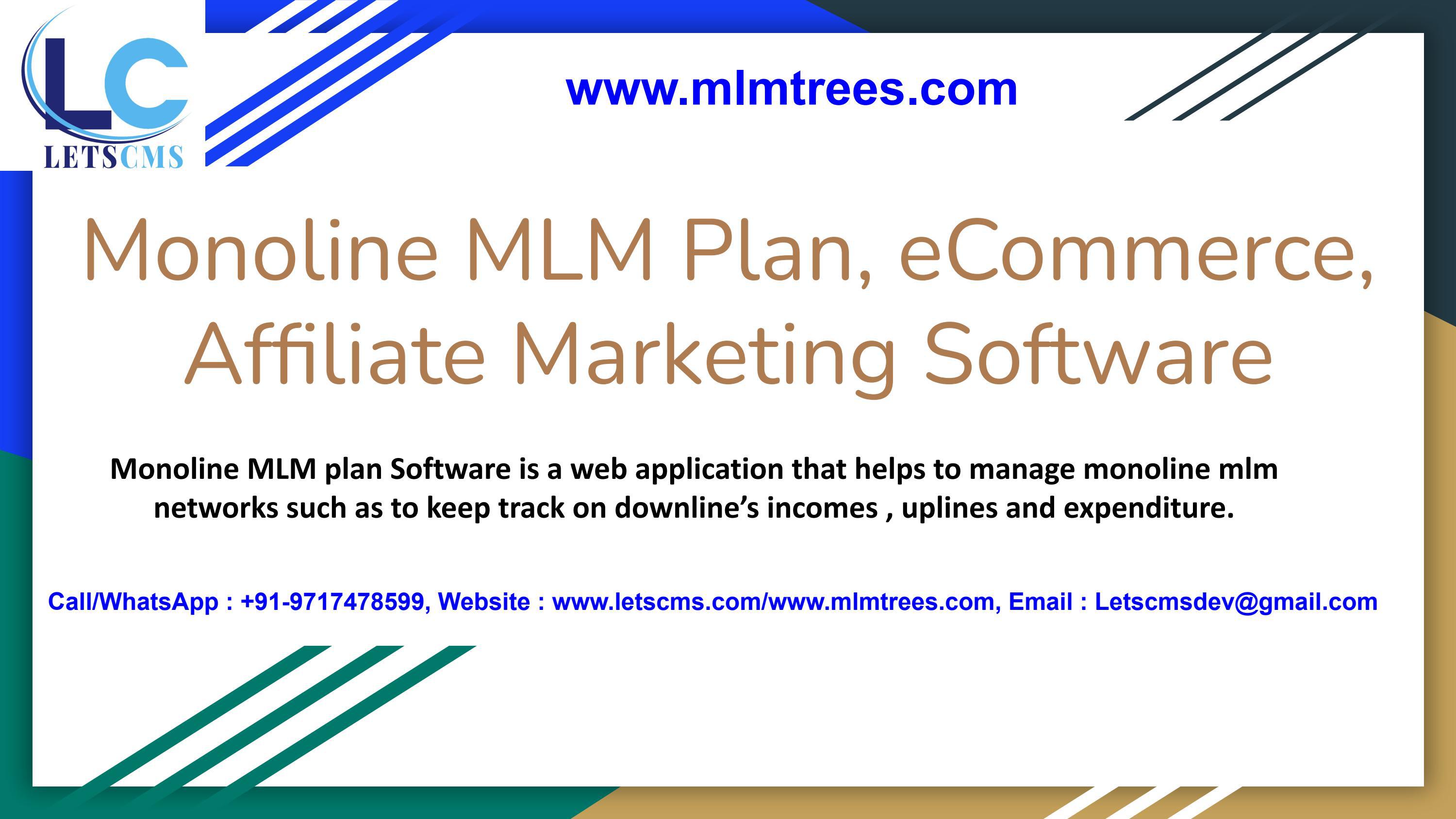 Monoline MLM Plan for WordPress , Affiliate MLM Business, MLM Software & eCommerce