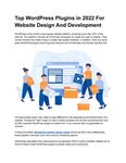 Top WordPress Plugins in 2022 For Website Design And Development