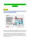 Top 10 Steps To Undertake After WordPress Installation