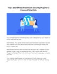 Best WordPress Freemium Security Plugins