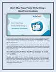 Don't Miss These Points While Hiring a WordPress Developer