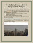 How to Easily Create A Slider In Wordpress With A Plugin?