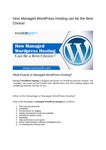 How Managed WordPress Hosting can be the Best Choice!