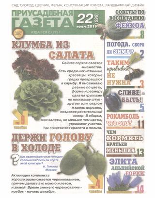 Приусадебная газета №22, ноябрь 2019